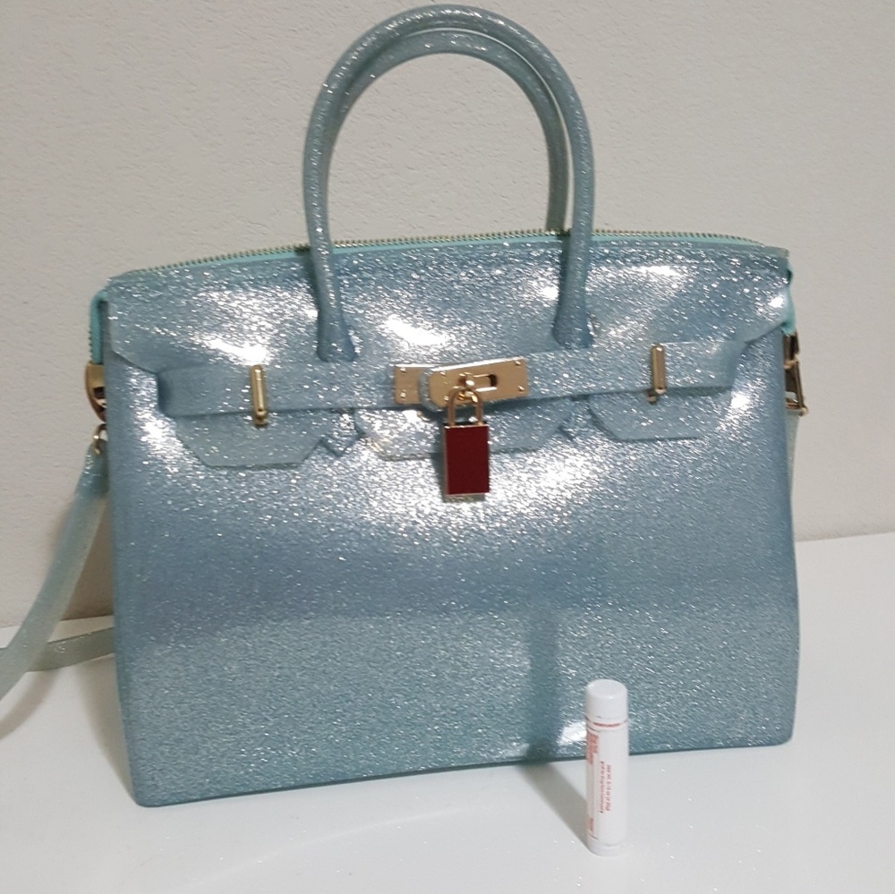 Blue glitter jelly bag